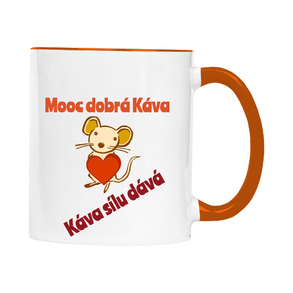 Hrnek malý barevný s potiskem Dobrá káva