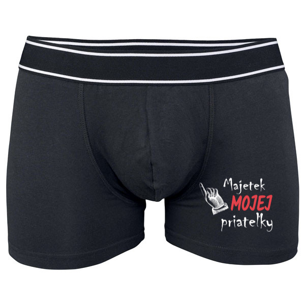 Boxerky Kariban s potiskem Majetek mojej priatelky