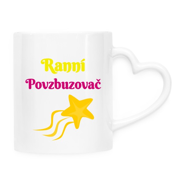 Hrnek srdce s potiskem Povzbuzovač